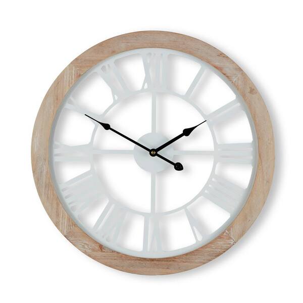 art for the home 20 in. x 20 in. "Country Clock" Wooden Wall Art