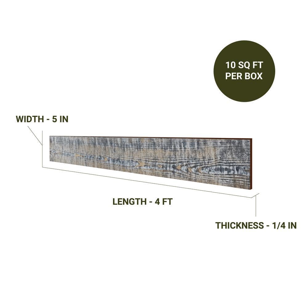 Camo Distressed Pine Barn Wood Wall Planks 4 ft 6-Pack