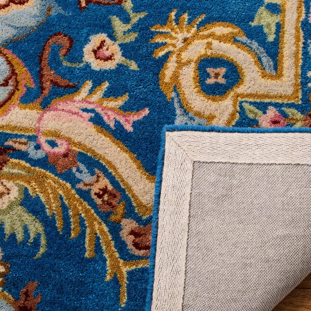 Hand-Tufted Blue and Ivory Wool Rectangular Area Rug, 4' x 6'