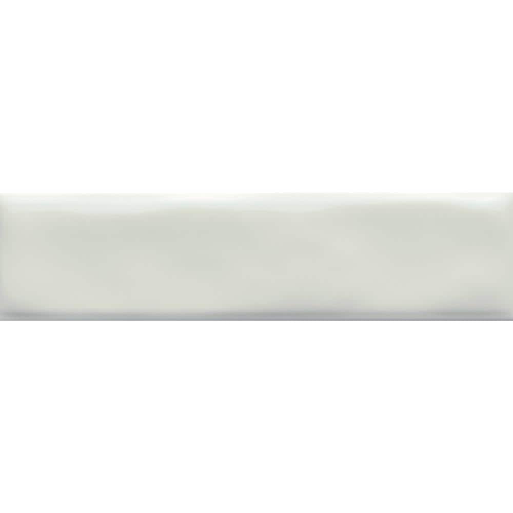 Estasi 2.95 in. x 11.81 in. White Glossy Ceramic Wall Tile (6.05 sq. ft./Ca