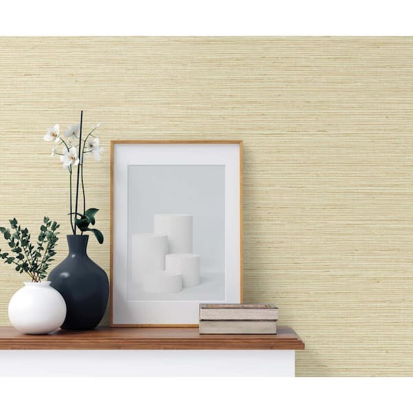 60.75 sq. ft. Tedlar Sunkissed Edmond Faux Sisal High Performance Vinyl Unpasted Wallpaper Roll