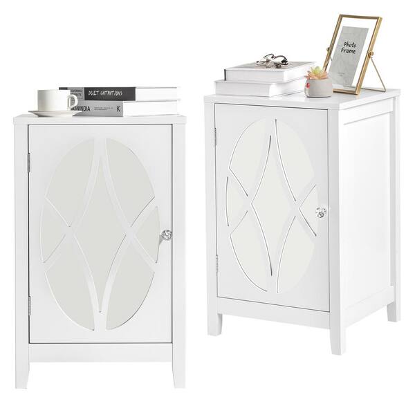 Karl home 2Pcs White 1 Drawer Nightstand