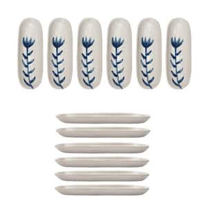 7.75 in. White Stoneware Oval Platters (Set of 12)