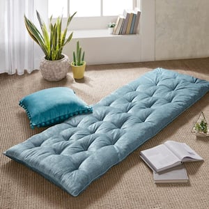 Arwen Aqua 27 in. W x 74 in. L Polyester Chenille Lounge Floor Throw Pillow