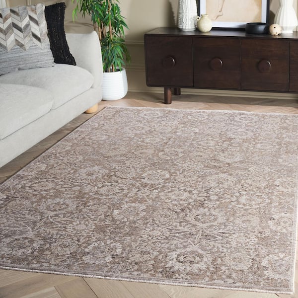 Republica 8 ft. x 10 ft. Gray/Beige Ornate Floral Area Rug
