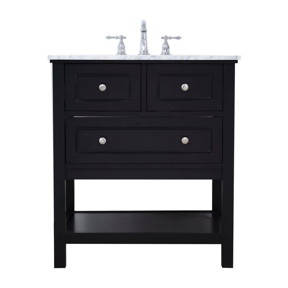 Simply Living 30 in. W x 22 in. D x 33.75 in. H Bath Vanity in Black with C