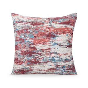 Beale Modern Claret and Multicolor 16 in. x 16 in. Throw Pillow