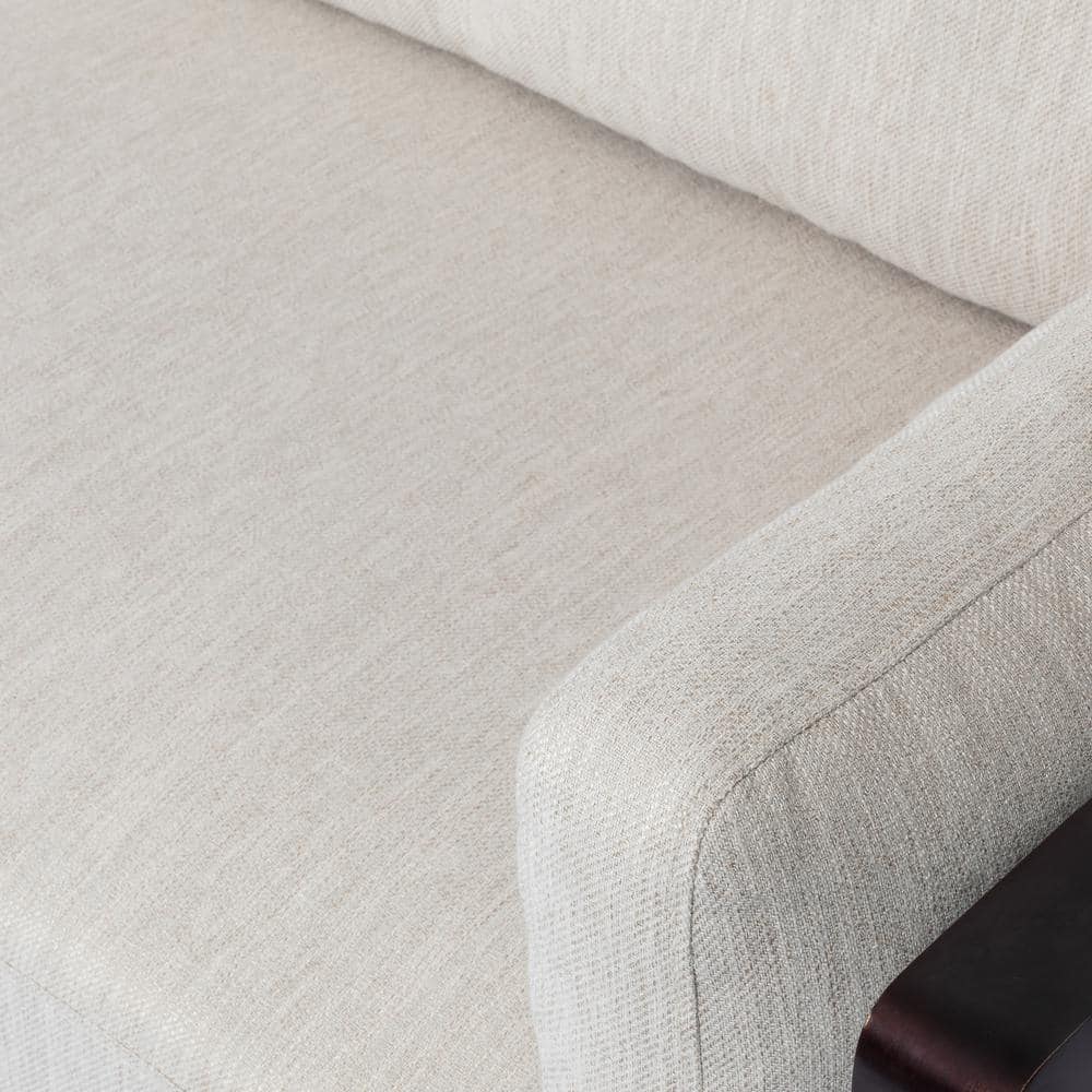 Beige Polyester & Dark Walnut 3-Seater Lawson Sofa