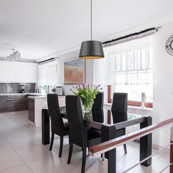 1-Light Metallic Dark Gray Pendant Light