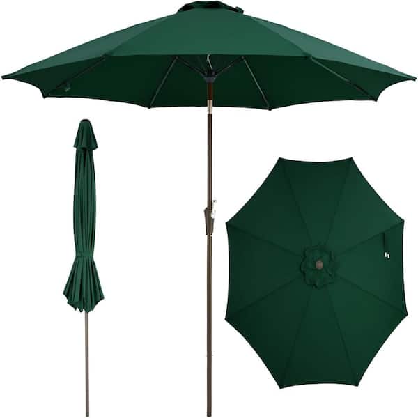 9FT Outdoor Patio Umbrella, Outdoor Table Umbrella with Push Button Tilt and Crank
