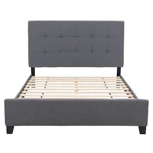 Ellery Grey Queen Fabric Tufted Panel Bed