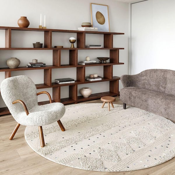 Chandy Textured Wool Cream 8 ft. Indoor Area Rug