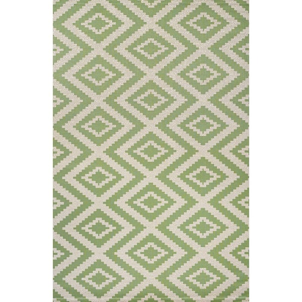 Sintra Diamond Tribal Green/Cream 8 ft. x 10 ft. Indoor/Outdoor Area Rug