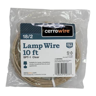 10 ft. 18/2 Clear Stranded Lamp Wire