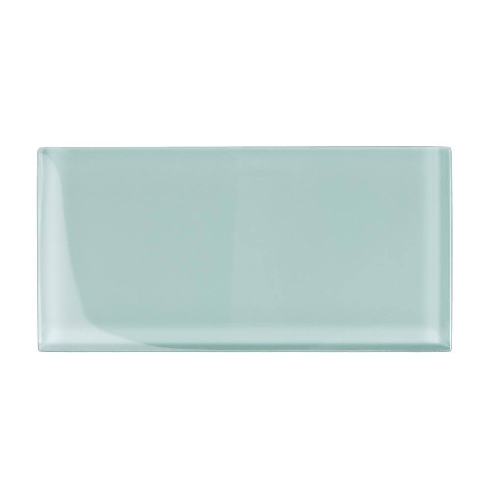 Cadet Blue 3x6 Glossy Glass Subway Tile for Walls