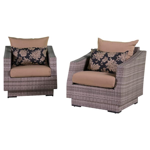 RST Brands Cannes Patio Club Chair with Delano Beige Cushions (2-Pack)