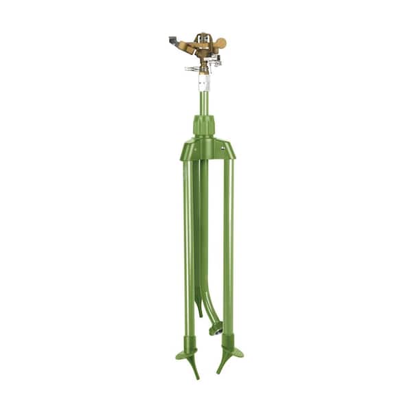 Martha Stewart Living 1390 sq. ft. Heavy-Duty Brass Impulse Sprinkler with Metal Tripod