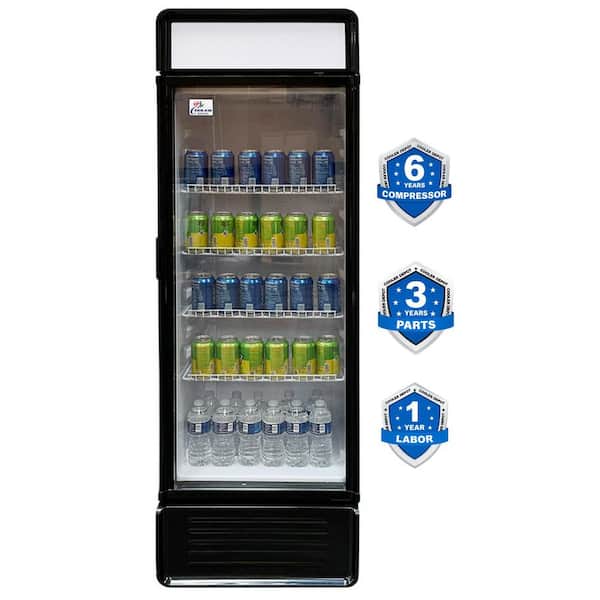 22 in. 9 cu. ft. Glass Door Merchandiser Refrigerator in Black