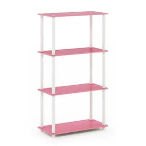 43.25 in. Tall Pink/White 4-Shelves Etagere Bookcases