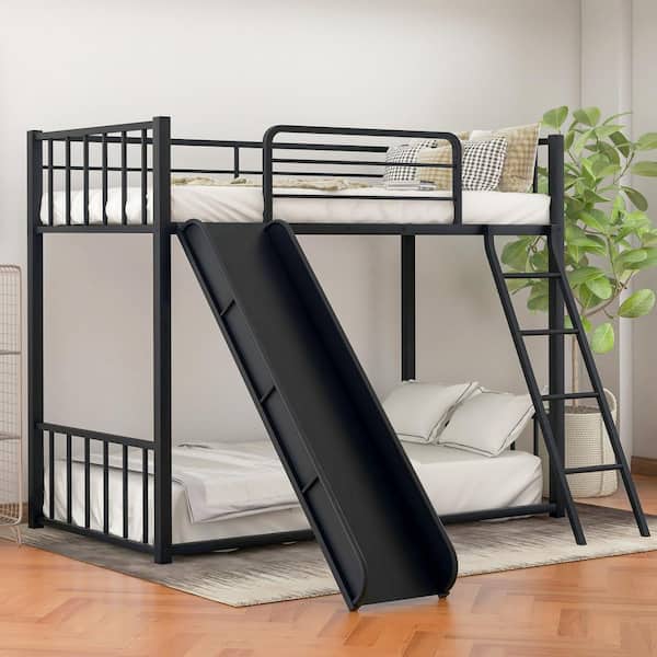 Metal Bunk Bed With Slide, Iron Bunk Bed Designs