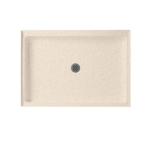 48 in. L x 34 in. W Alcove Shower Pan Base with Center Drain in Tahiti Sand