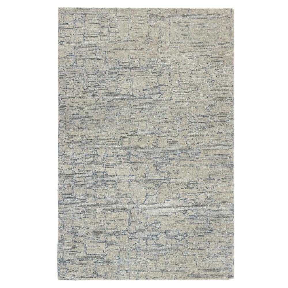 Remi Hand Tufted Wool Abstract Line Beige/Blue 9 ft. x 12 ft. Area Rug