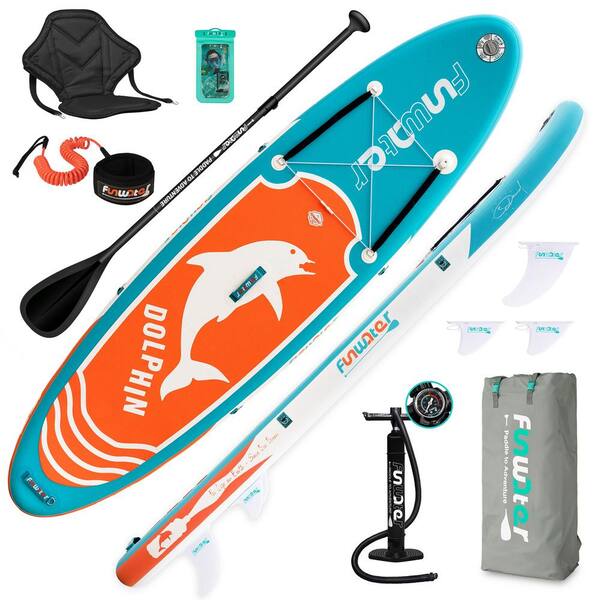 Wildaven 10 ft. 330 lb. Capacity Inflatable Kayak with Waterproof Backpack, Paddle, Hand Pump and Fins