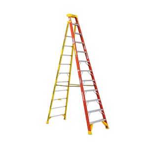 LEANSAFE 12 ft. Fiberglass Leaning Step Ladder with 300 lb. Load Capacity Type IA Duty Rating