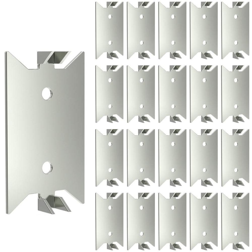 100-Pack 1.5 in. x 2.5 in. Steel Nail Plate, Cable Wire Protector Anti-Nail