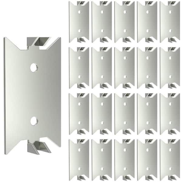 Angel Sar 100-Pack 1.5 in. x 2.5 in. Steel Nail Plate, Cable Wire Protector Anti-Nail Protection Plate Shield Plate for Wood Studs
