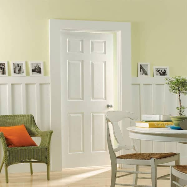 Masonite 30 In X 80 In Solidoor 6 Panel Left Handed Solid Core Textured Primed Composite Single Prehung Interior Door 18863 The Home Depot