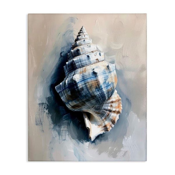 Classic Ocean Shell by Petal Prints Design Unframed Animal Graphic Art Print 48 in. x 36 in.