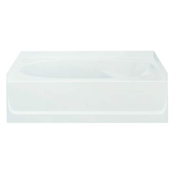 Sterling Ensemble 60 in. Left Drain Rectangular Alcove Soaking Tub in White