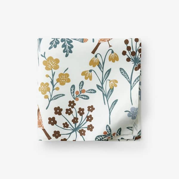 Company Cotton Floral Berry Bird 19 in. W x 19 in. H Beige Cotton Napkins (Set of 4)