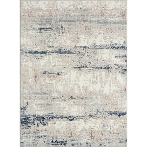 Cheska Beige/Cream 7 ft. 5 in. x 9 ft. 5 in. Abstract Polyester Area Rug