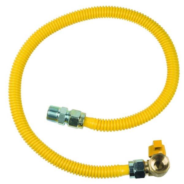 ProCoat 3/4 in. MIP x 3/4 in. FIP Angle Ball Valve x 36 in. Stainless Steel Gas Connector 5/8 in. O.D. (125,000 BTU)