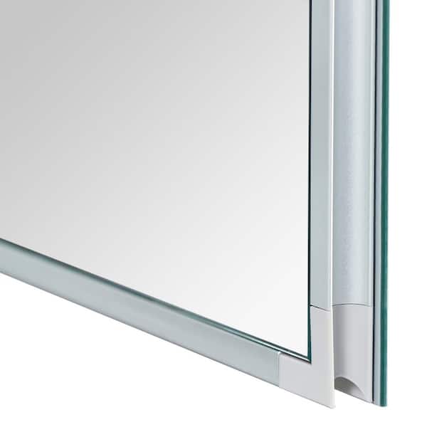 15 in. W x 36 in. H Rectangular White Aluminum Recessed/Surface Mount Medicine Cabinet with Mirror