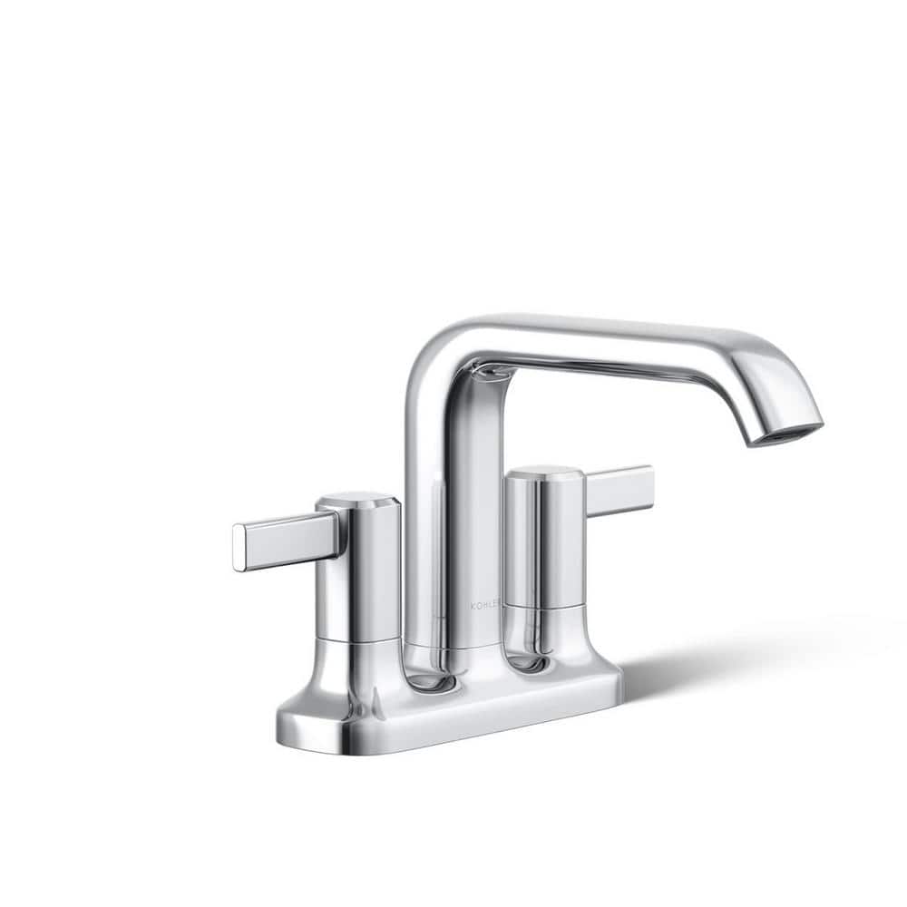 KOHLER Ashan 4 in. Centerset 2-Handle Bathroom Faucet in Polished