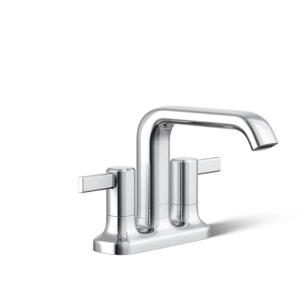KOHLER Ashan 4 in. Centerset 2-Handle Bathroom Faucet in Polished Chrome