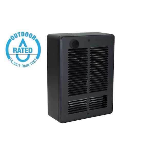 WSC 120-Volt 1500-Watt/750-Watt Outdoor Rated Surface Mounted Wall Heater with SP Thermostat and Grill Black