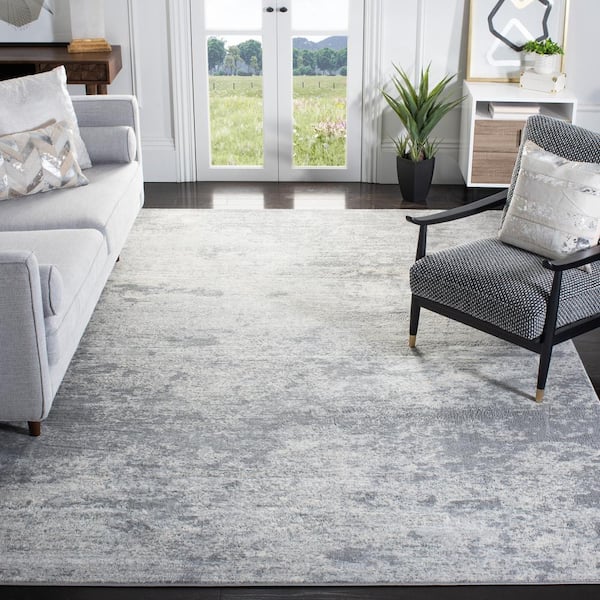 Brentwood Gray/Ivory 10 ft. x 13 ft. Abstract Area Rug