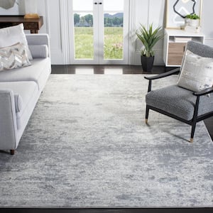 Brentwood Gray/Ivory 9 ft. x 9 ft. Square Abstract Area Rug