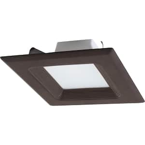 1-Light Indoor/Outdoor 6 in. 3000K Antique Bronze Integrated LED Recessed Retrofit Downlight and Square Trim and Lens