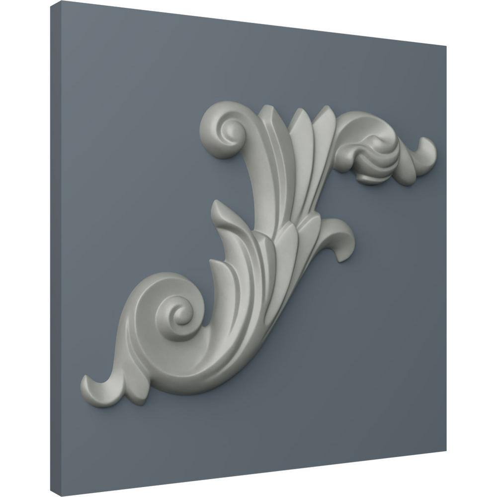 Primed Polyurethane Loera Scroll Right Onlay, 15.75" Wide