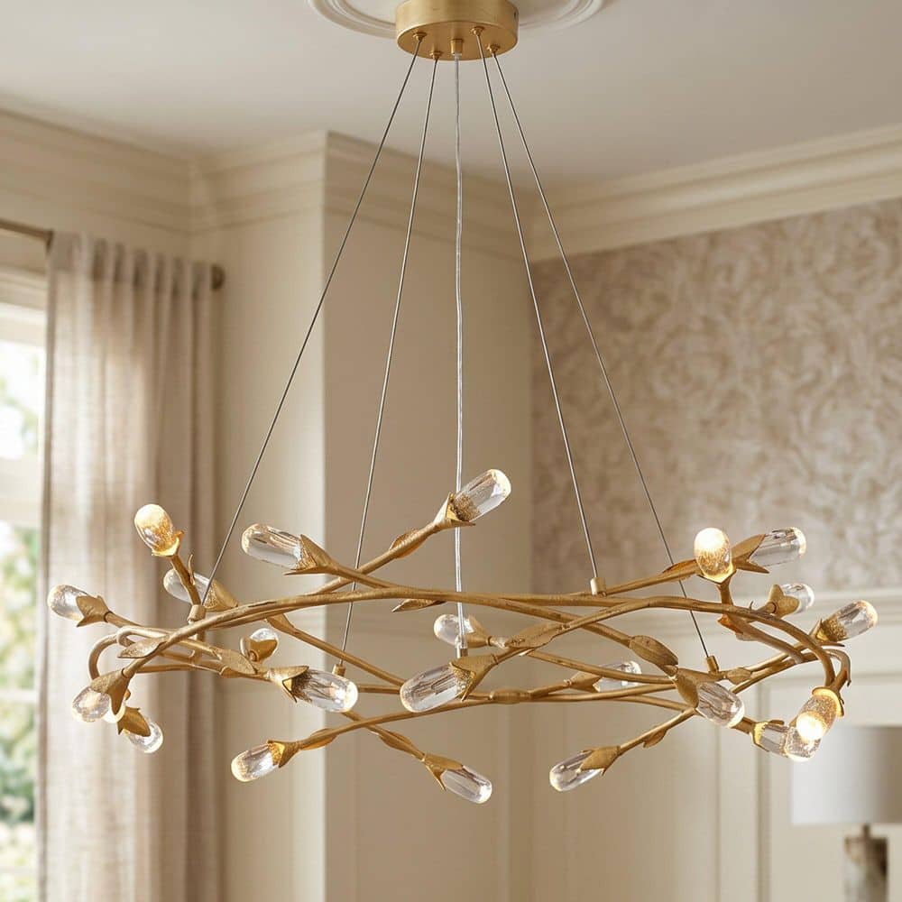 Quoizel Cora 11-Watt 1-Light Gold Leaf Integrated LED Pendant
