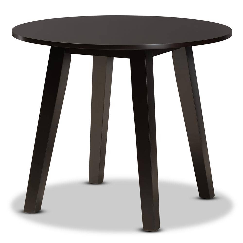 Elegant Two-Tone Dark and Walnut Brown Wood 5-Piece Dining Set