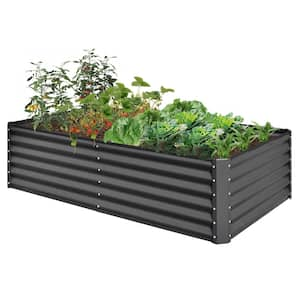 72 in. x 36 in. x 18 in. Dark Gray Metal Raised Garden Bed