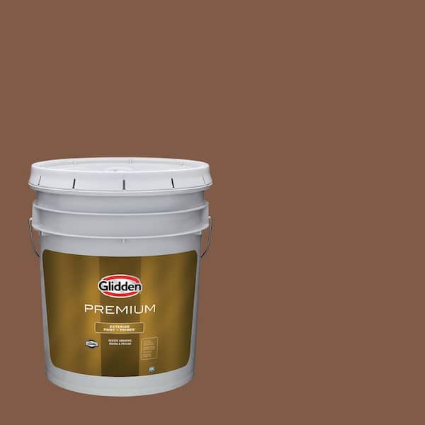 Glidden Premium 5 gal. PPG1071-7 Spiced Cinnamon Satin Exterior Latex Paint