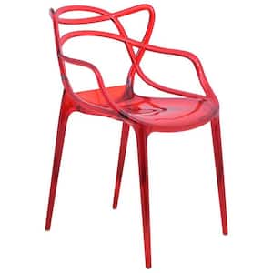 Milan Modern Transparent Red Wire Design Dining Armchair