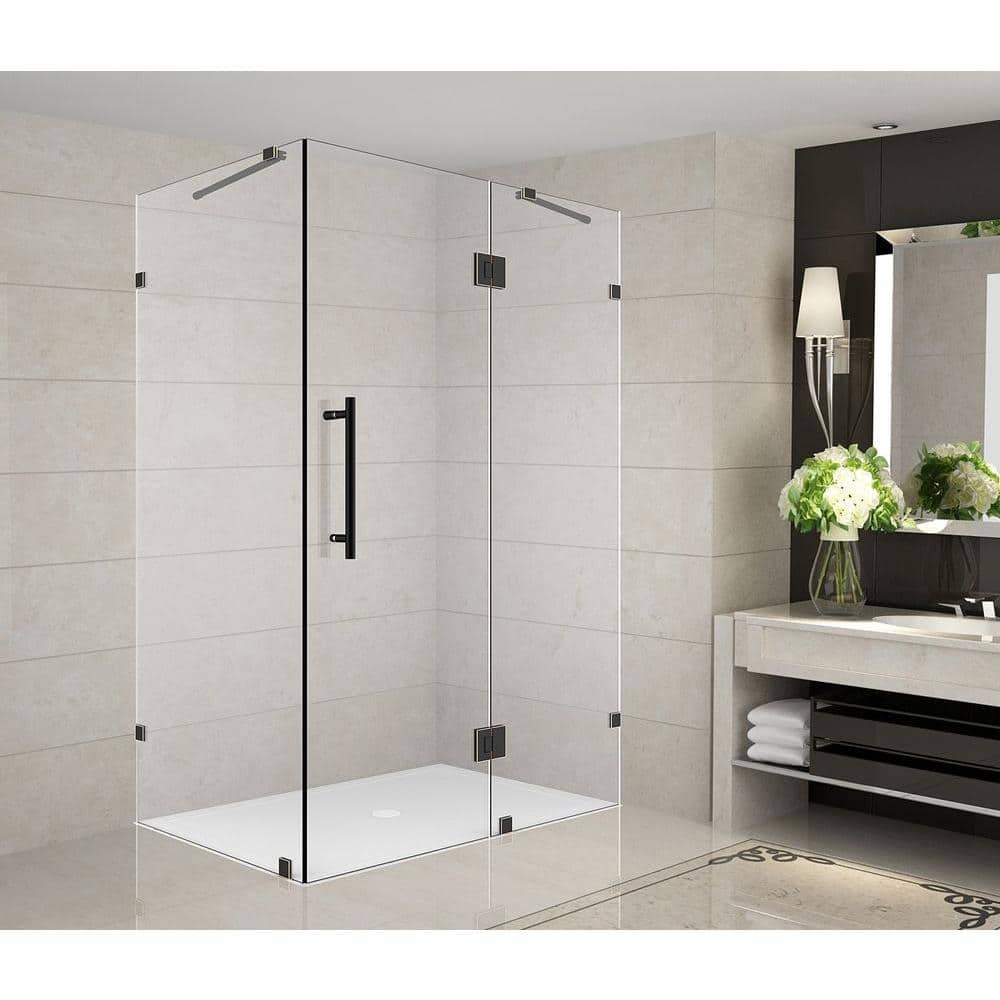 Avalux 39 in. x 32 in. x 72 in. Completely Frameless Shower Enclosure in Oil Rubbed Bronze price history on PriceWatchPro